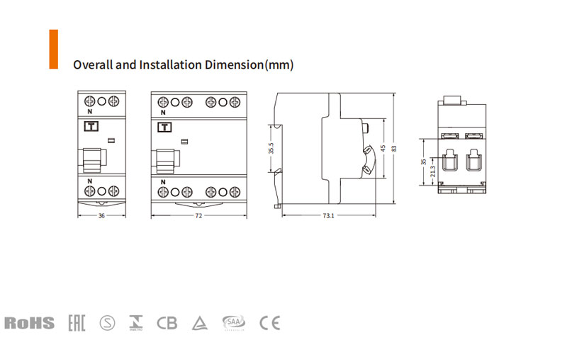 EKL6-100H 10kA  Type A RCCB